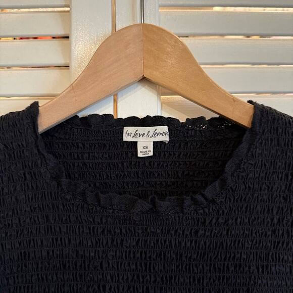 For Love and Lemons Sandy Elegant Black Puff Sleeve Mini Dress XS - Picture 3 of 7